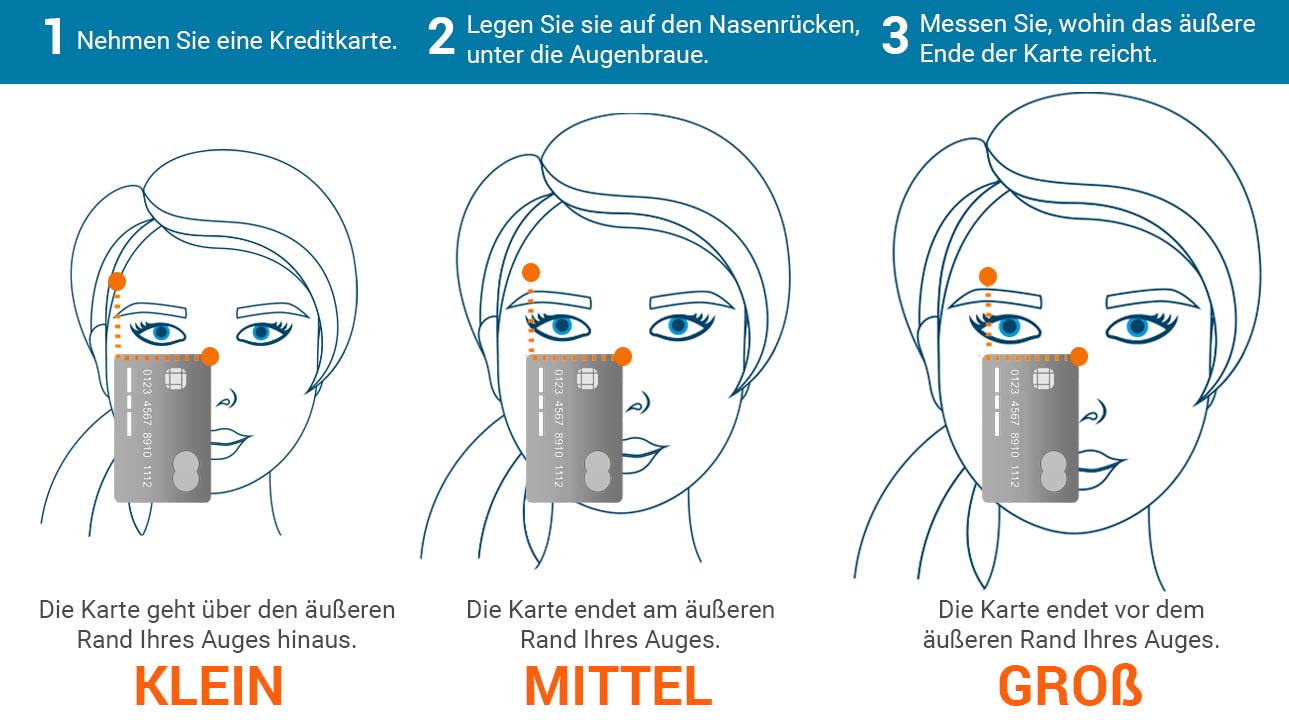 Brillen Größe mit Kreditkarte abmessen