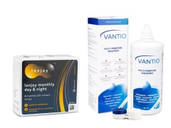 Lenjoy Monthly Day & Night (6 Linsen) + Vantio Multi-Purpose 360 ml mit Behälter